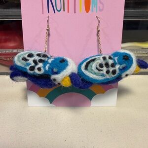 Fruity Poms Bird Earrings